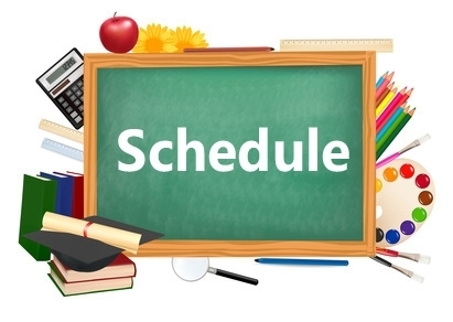  Chalkboard with Schedule written on it